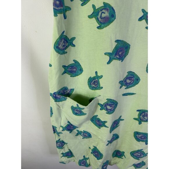 VTG 90s Fresh Produce Cotton Rainbow Fish Print Sun Dress Whimsy - Picture 4 of 9